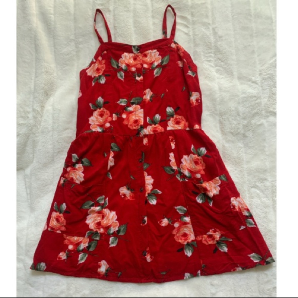 Abercrombie kids red floral sundress